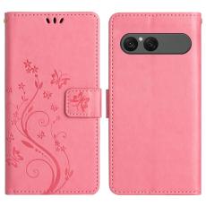 Sony Xperia 10 VII Fodral Med Blommigt Tryck Rosa