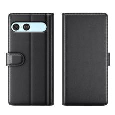 Sony Xperia 10 VII Fodral Premium &Auml;kta L&auml;der Svart