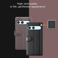 Sony Xperia 10 VII Fodral Premium &Auml;kta L&auml;der Brun