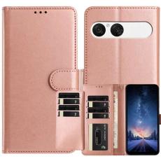 Sony Xperia 10 VII Fodral Multifunktionellt L&auml;der Ros&eacute;guld