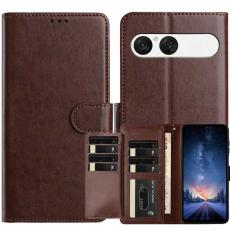 Sony Xperia 10 VII Fodral Multifunktionellt L&auml;der Brun