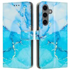 Samsung Galaxy A26/A17/A16 Fodral L&auml;der Marmor Bl&aring; / Gr&ouml;n