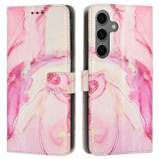 Samsung Galaxy A26/A17/A16 Fodral L&auml;der Marmor Ros&eacute;guld