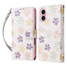 iPhone 17 Fodral RFID L&auml;der F&auml;rgglada Blommor