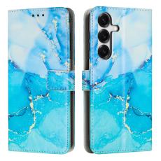 Samsung Galaxy S26 Fodral L&auml;der Marmor Bl&aring; / Gr&ouml;n