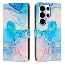 Samsung Galaxy S26 Ultra Fodral L&auml;der Marmor Rosa / Gr&ouml;n