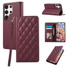 Samsung Galaxy S26 Ultra Fodral RFID Rhombus L&auml;der R&ouml;d