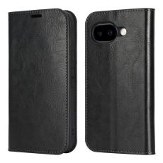 Google Pixel 10a Fodral Flip &Auml;kta L&auml;der Svart
