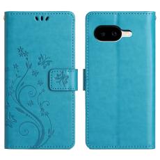 Google Pixel 10a Fodral Med Blommigt Tryck Bl&aring;