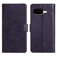 Google Pixel 10a Fodral Med Blommigt Tryck M&ouml;rk Lila