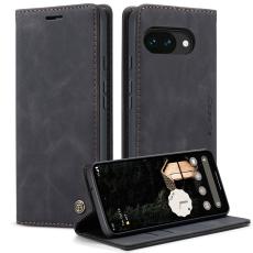 CASEME Google Pixel 10a Fodral Flip Retro L&auml;der Svart