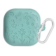 Samsung Galaxy Buds 4 / 4 Pro Skal Silikon Blommigt Tryck Gr&ouml;n