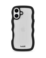 holdit iPhone 17 Mobilskal Wavy Black/Transparent