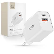 Tech-Protect 30W PD QC 2x USB-C/USB-A Väggladdare Vit