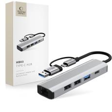 Tech-Protect 5in1 USB-C/USB-A Hub - USB-C / USB 3.0/2.0 / RJ45