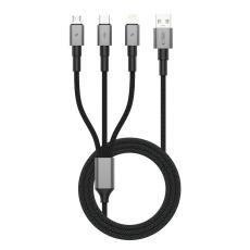 Tech-Protect 1.2m 3in1 USB-C/Lightning/Micro USB Kabel Iron Grey