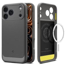 Spigen iPhone 17 Pro Skal MagSafe Rugged Armor Grå