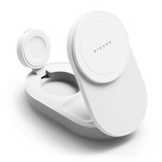 Ringke 25W 3in1 Tr&aring;dl&ouml;s Magnetisk MagSafe Laddare Vit