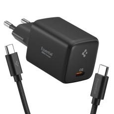 Spigen 45W V&auml;ggladdare Inkl. USB-C Kabel Essential Svart