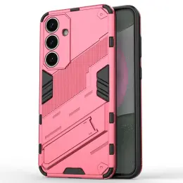 Samsung Galaxy S25 Skal Kickstand Hybrid Armor Rosa