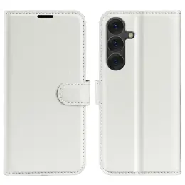 Samsung Galaxy S25 Fodral Litchi Läder Vit