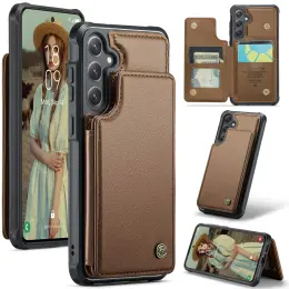 CASEME Samsung Galaxy S25 Skal RFID Kickstand Brun