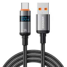 ESSAGER 2 m 100W 7A USB-C Laddningskabel Svart