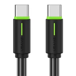 USAMS 1m 60W USB-C - USB-C Kabel Svart