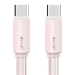 USAMS 1m 60W USB-C - USB-C Kabel Rosa