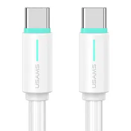 USAMS 1m 60W USB-C - USB-C Kabel Vit