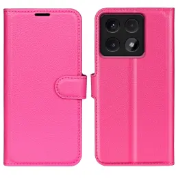 Xiaomi 14T Fodral Litchi Läder Rosa