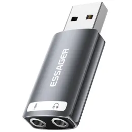 ESSAGER USB-A till 2x AUX 3.5mm Adapter