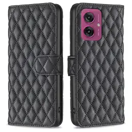 Motorola Moto G55 5G Fodral Diamond Läder Svart