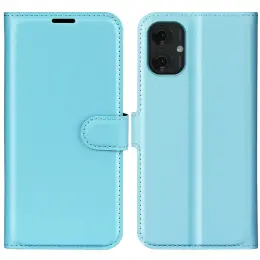 Motorola Moto G55 5G Fodral Litchi Läder Blå