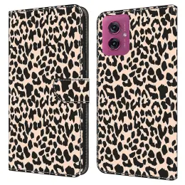 Motorola Moto G55 5G Fodral Läder Leopard