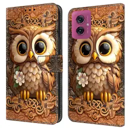 Motorola Moto G55 5G Fodral Läder Uggla