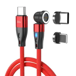 ENKAY 1 m 2in1 PD 60W USB-C - Lightning/USB-C 360° Magnetkabel