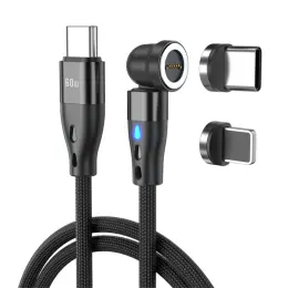 ENKAY 1 m 2in1 PD 60W USB-C - Lightning/USB-C 360° Magnetkabel