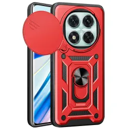 Xiaomi Redmi Note 14 Pro 5G Skal CamShield Hybrid Ring Röd