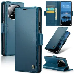 CASEME Redmi Note 14 Pro/Pro Plus 5G Fodral RFID Läder Blå