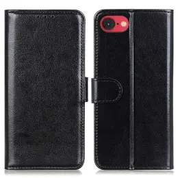 iPhone 16e Fodral Crazy Horse Läder Svart