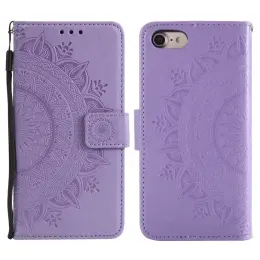 iPhone 16e Fodral Mandala Läder Lila