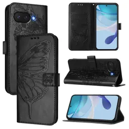 Google Pixel 9a Fodral Fjäril Tryck Svart