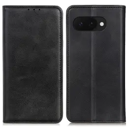 Google Pixel 9a Fodral Flip Split Läder Svart