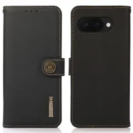 KHAZNEH Google Pixel 9a Fodral Äkta Läder Svart