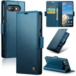 CASEME Google Pixel 9a Fodral RFID Läder Blå