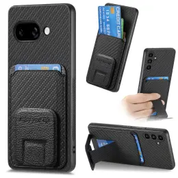Google Pixel 9a Skal Korthållare Kickstand Kolfiber Textur