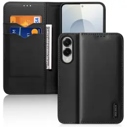 DUX DUCIS Galaxy S25 Edge Fodral HIVO Äkta Läder Svart