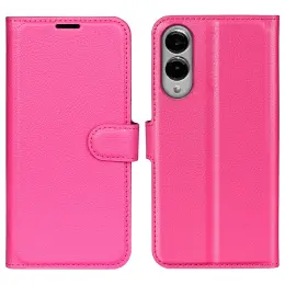 Samsung Galaxy S25 Edge Fodral Litchi Läder Rosa