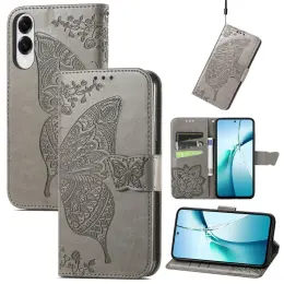 Samsung Galaxy S25 Edge Fodral Med Fjäril Tryck Grå